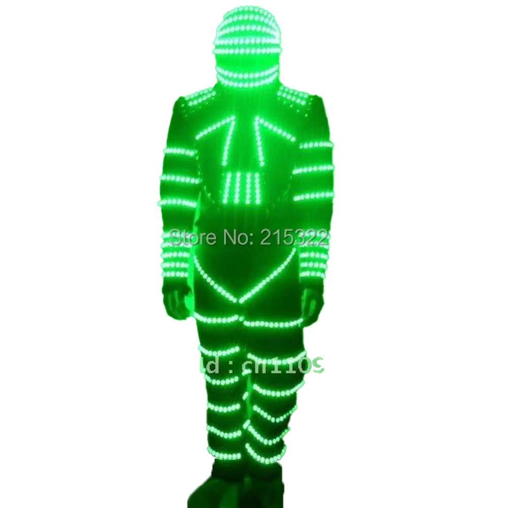 LED Robot Full Color Smart Pixel Suit Costume Light Up Stilts Walker Clothing Helmet Laser Gloves LED Luminous Jacket Clothes