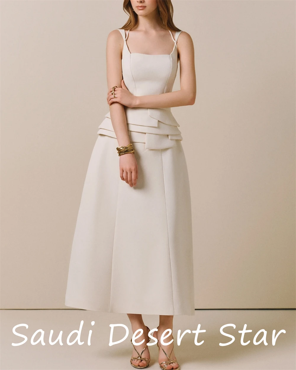 customizedCustomized Temperament Square Collar Spaghetti Straps Evening Dress Graceful A-Line Party Dress Fashion Zipper Back P