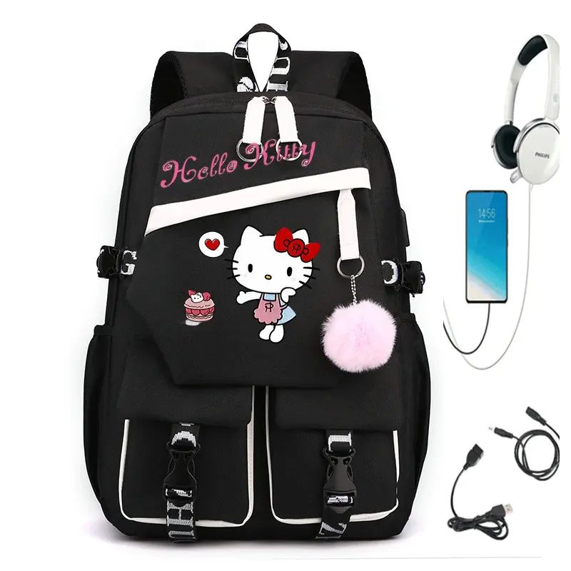 Hello Kitty Cute Girls Kids School Book Bags Women Bagpack Teenagers Student Travel Backpack Mochila Escolar