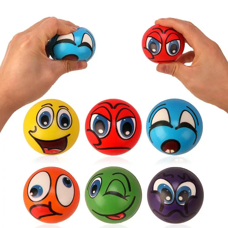 12/24/60pcs Anti Stress Ball Relief Grimace Smiley  Face Pinch Kids Stress Relief Decompression Pinching Hide And Seek Toys Gift