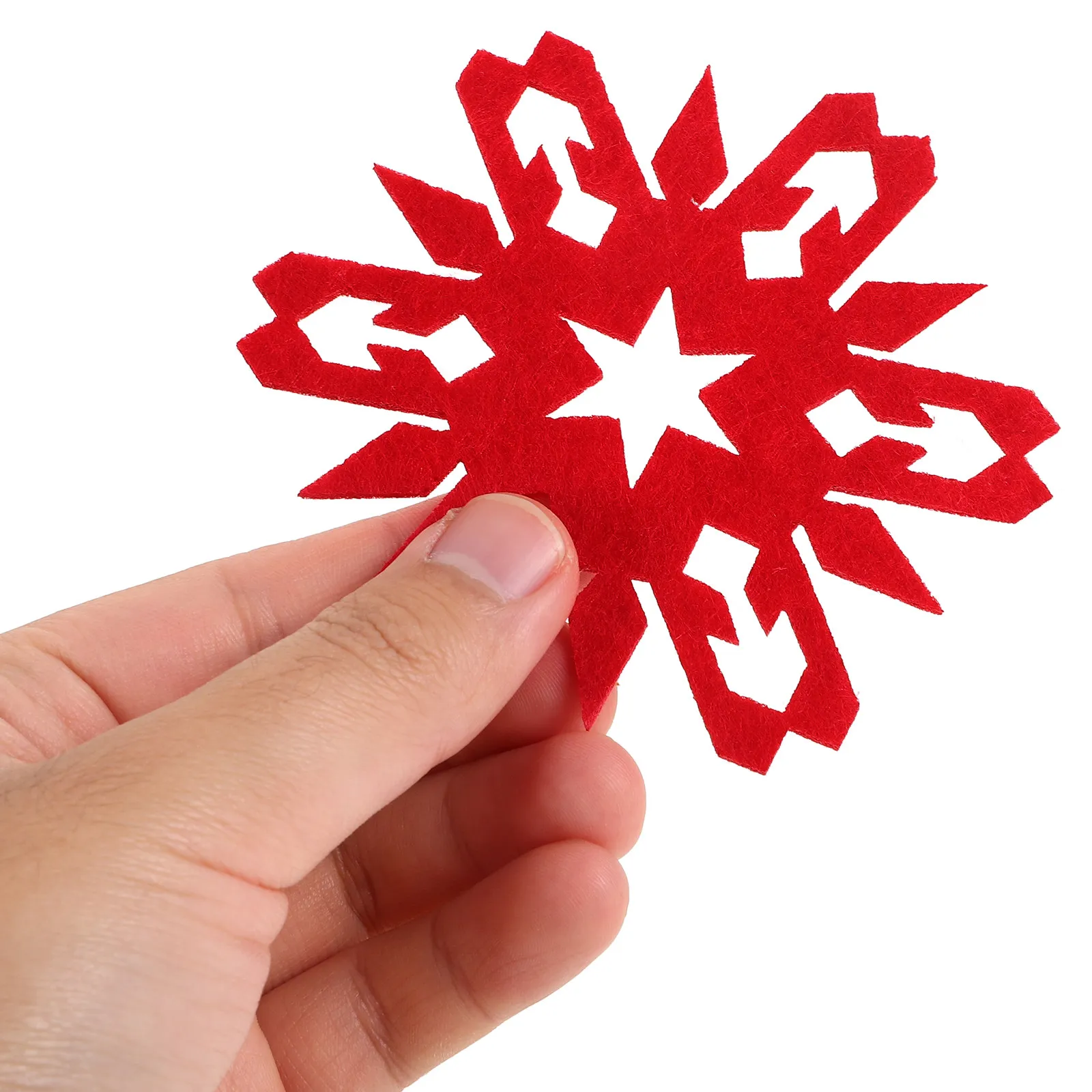 4Pcs Festive Snowflake Coasters Cloth Reusable Table Mats for Christmas Dining Desk Coffee Heat Insulation Coaster Set Room