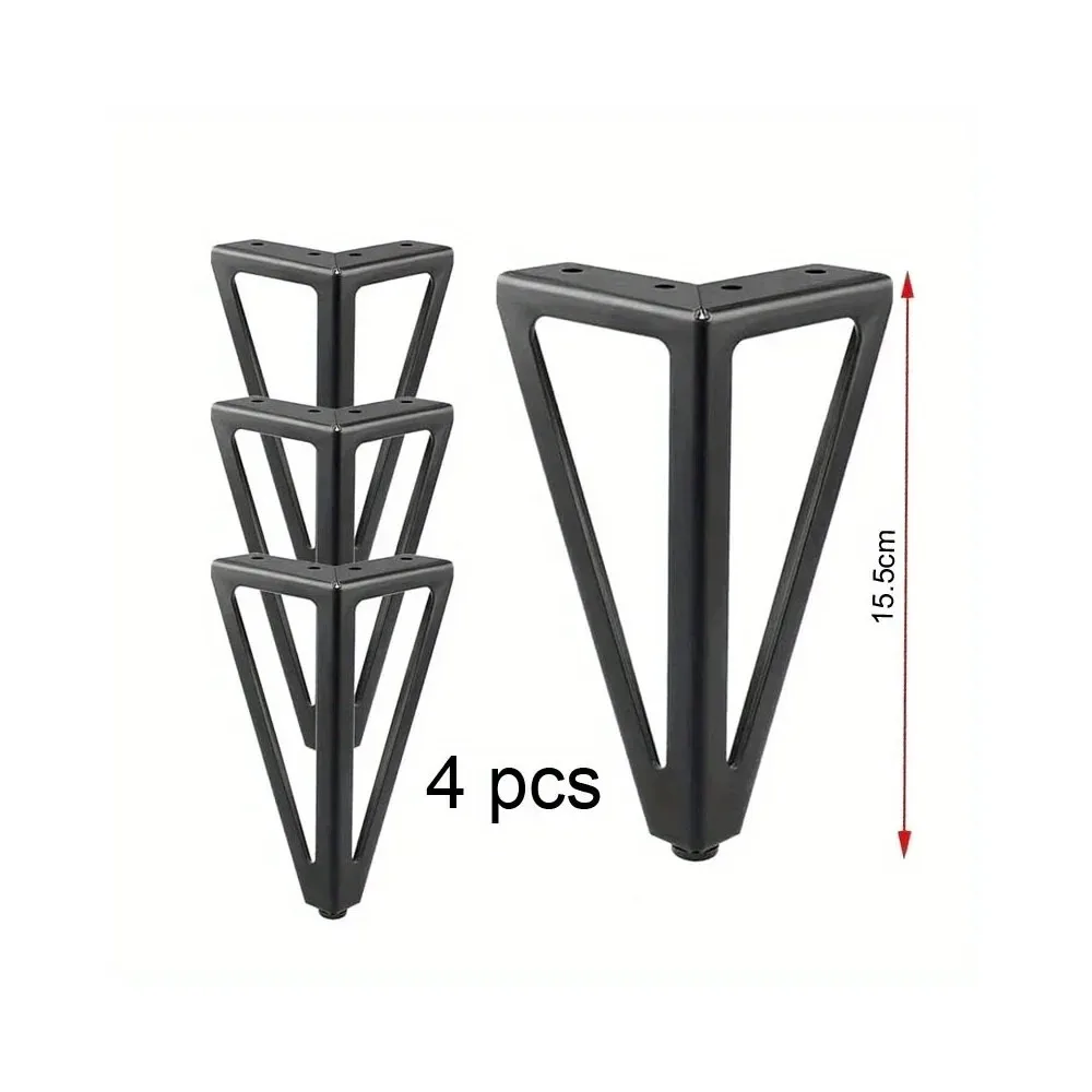 4pcs Heavy Duty Metal Furniture Legs, 4 Inch Sofa Cabinet Table Legs Replacement, Couch Feet for Dresser, Rustic Black