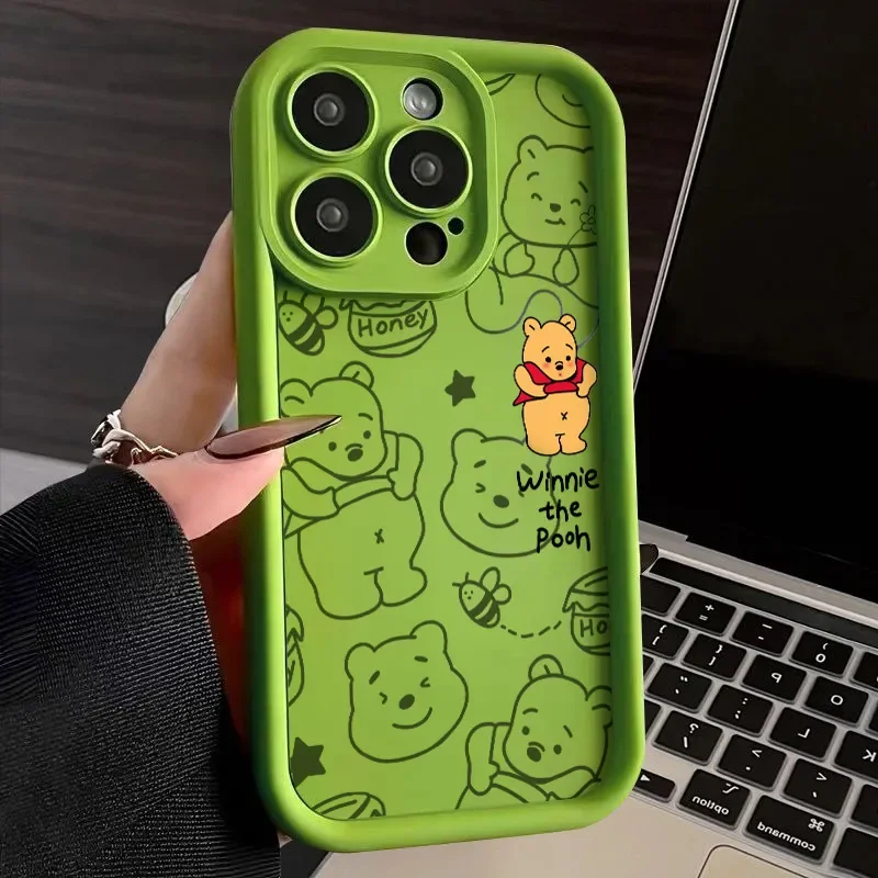 Disney Winnie Pooh Fat Cute Phone Case For iPhone 16 15 14 13 12 11 Pro Max XS Max X XR 7 8 15 Plus SE 2020 Soft Silicone Cover