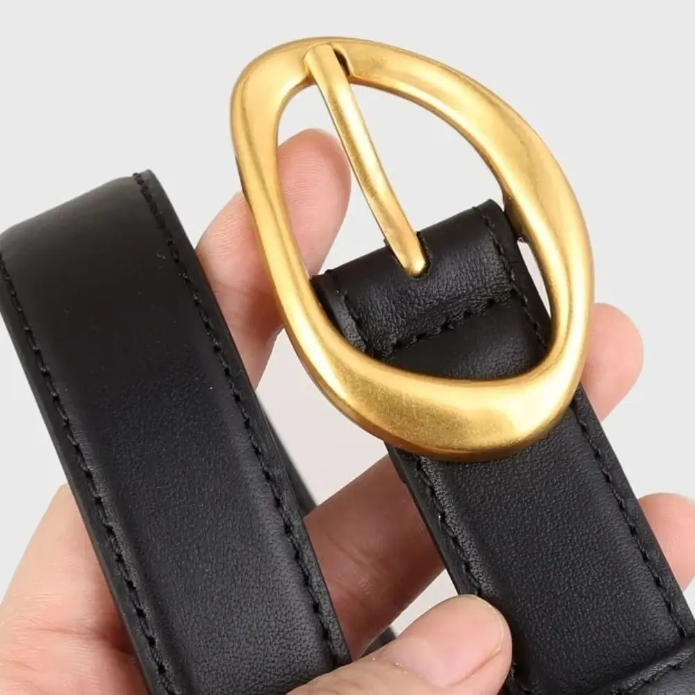 Fashion Pu Leather Belt Luxury Design Metal Buckle Waist Strap Irregular Casual Trouser Dress Belts Gifts