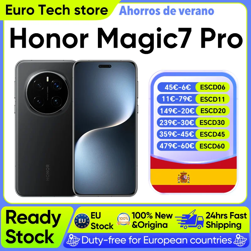 NUEVO Teléfono Inteligente HONOR Magic7 Pro 5G 2025, Snapdragon 8 Elite, Pantalla LTPO de 6.8'' y 120Hz, Carga de 100W, Magic UI 9.0 Basado en Android 15