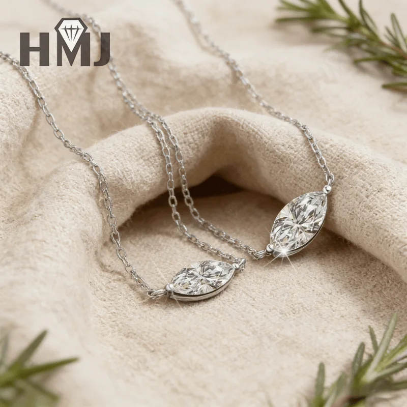 

Кулон из муассанита огранки «маркиз» 1/2 карата, цвет D, с сертификатом GRA, серебро 925 пробы, премиальное ювелирное изделие, подарок на День святого Валентина и День матери