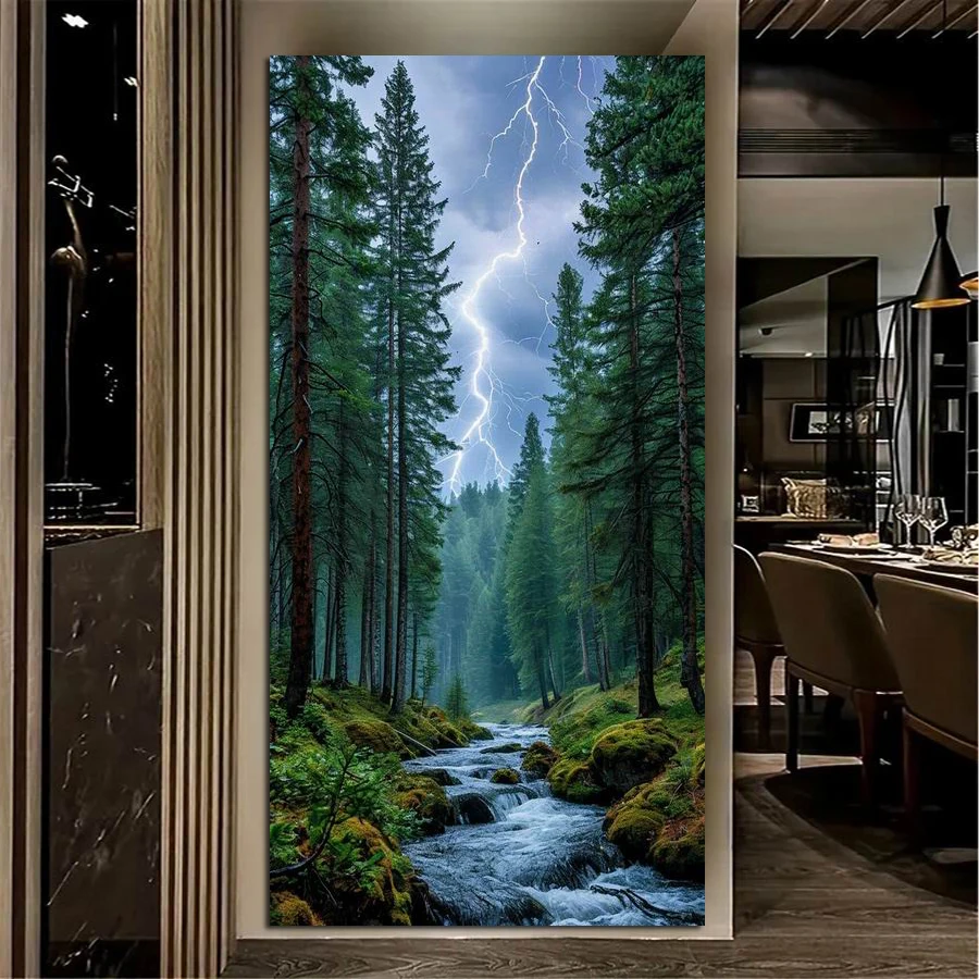 

Lightning Forest Landscape Large Size Diy Diamond Arts Painting Kits New Scenery Full Mosaic Embroidery Pictures Wall Decor