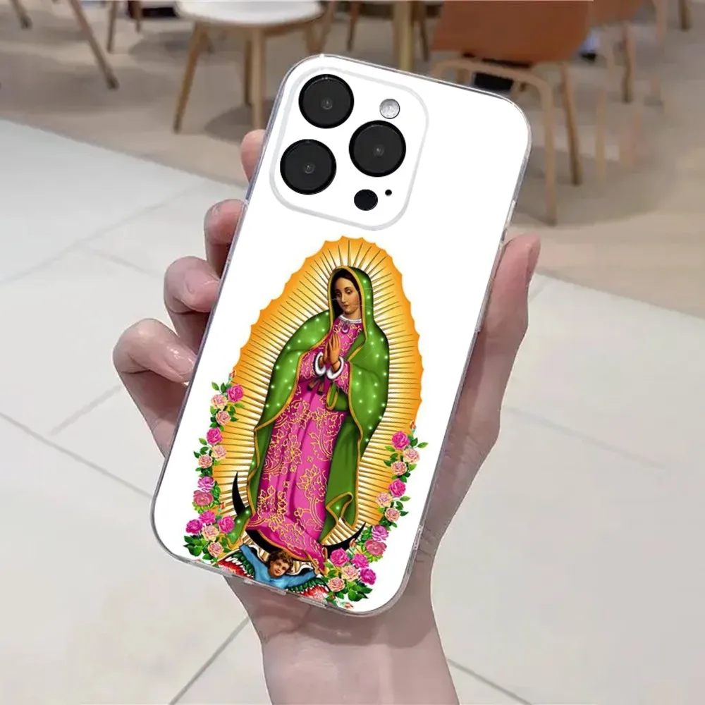 Nuestra Senora de Guadalupe  Phone Case For iPhone 15,14,13,12,11 Plus,Pro,Max,XR,XS,X,7,8 Plus,SE,Mini Transparent Soft Cover