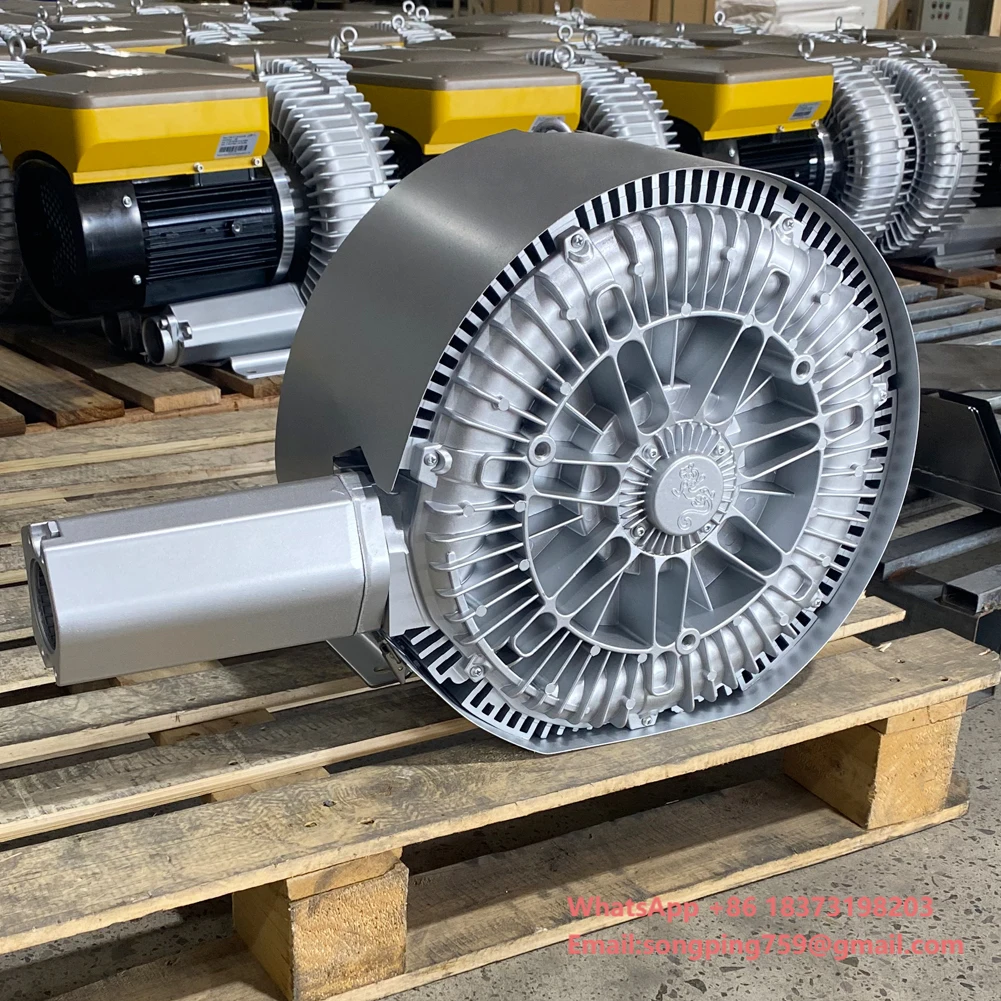 

JINZIQI Three Phase Side Channel Blower Air Vacuum High Pressure Double Stage Ring Blower 4hp