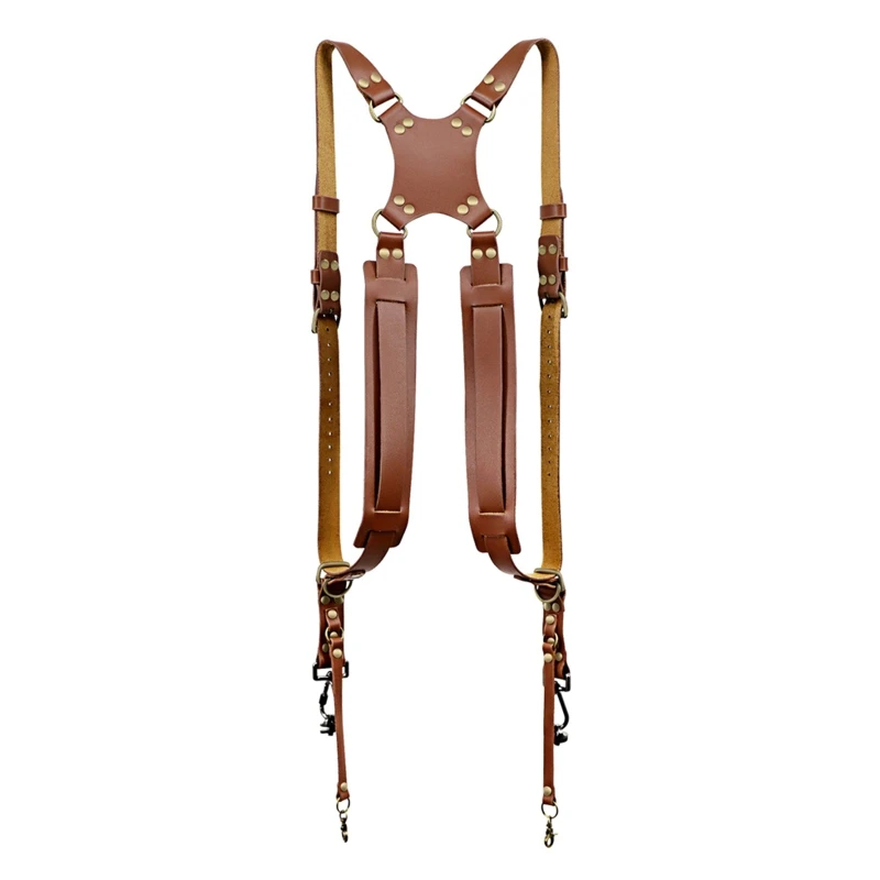 Camera Shoulder Double Strap Harness Quick Release Adjustable Dual Camera Tether Strap for DSLR SLR Camera