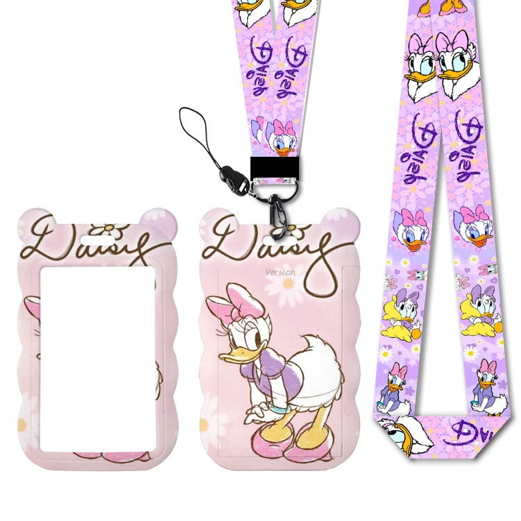 Disney Daisy Duck Cute Character Design Badge Holder Donald Duck ID Credit Card Pass Hang Rope Lanyard Accessories Gifts view 6