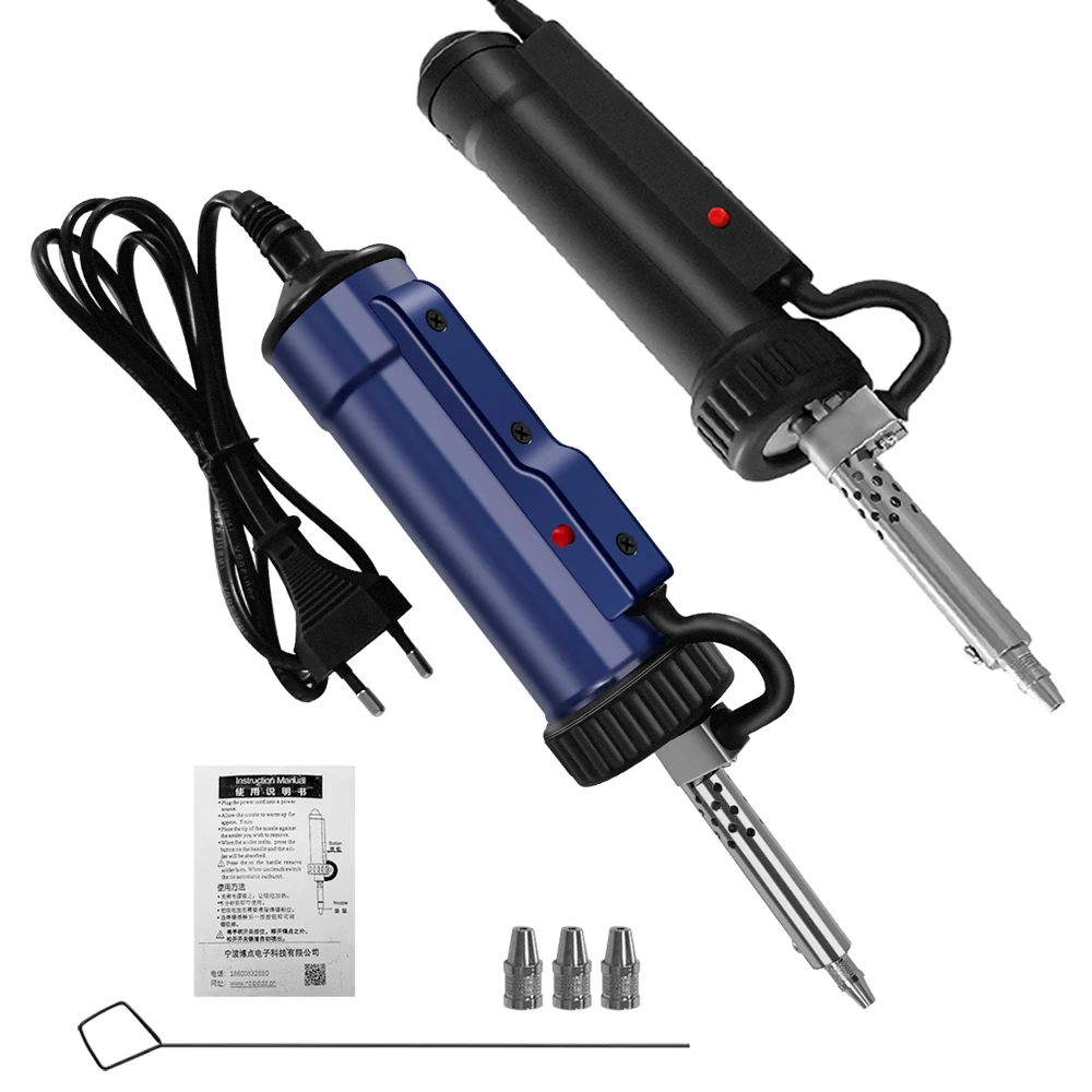 BBT-580 BBT-680 Electric Solder Tin Sucker Portable Vacuum Soldering Remove Pump 3 Suction Nozzle Automatic Desoldering Machine