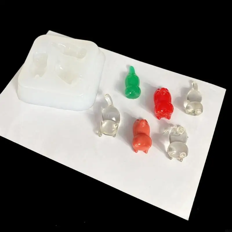 A52E Flexible Epoxy Resin Mold Three Cats Accessories Molds Jewelry Mould Ornament Flexible Silicone Molds for Art Classes