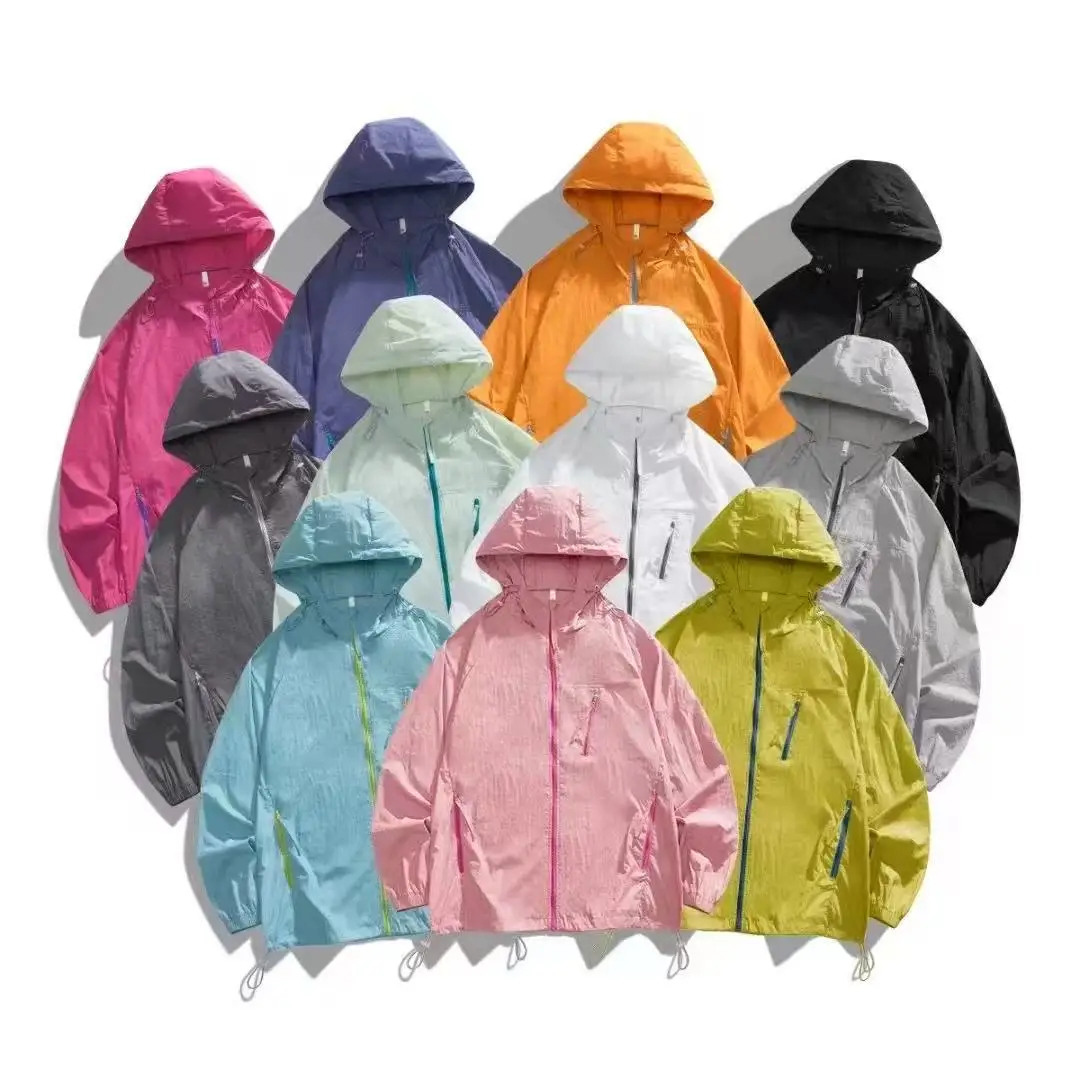 Unisex UPF50+ Sun Protection Jacket 10 Colors Ultralight Breathable Hooded Skin Coat Men Women Casual Zip Pocket Outdoor Sports