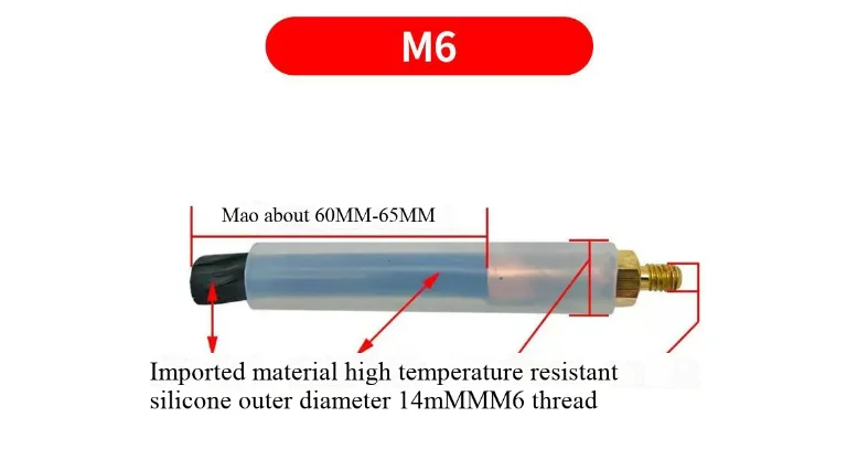 M6/M8/M10 dual-purpose liquid supply brush gun brush copper head cleaning accessories brush head weld processing machine