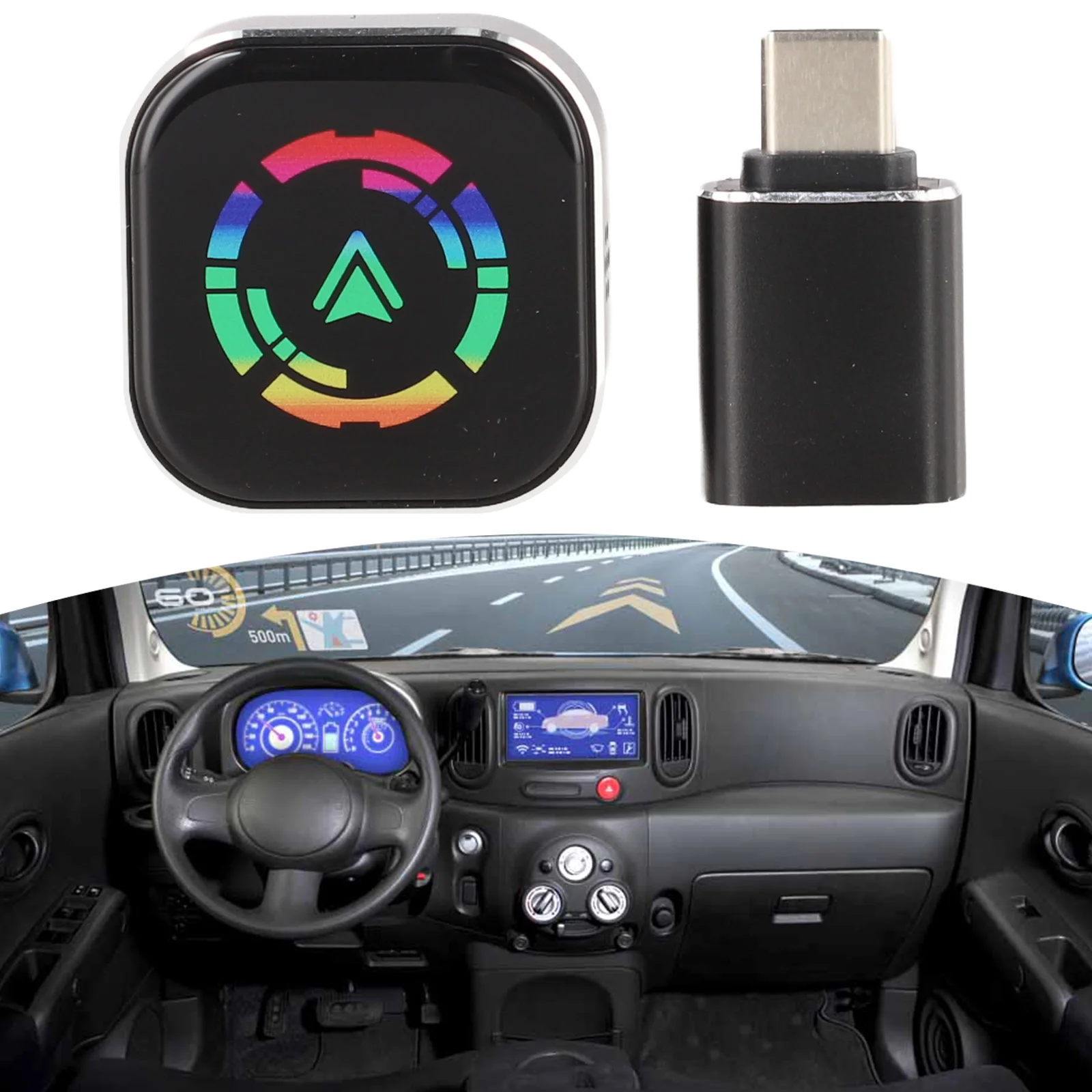 Wireless For CarPlay and For Android Auto Interconnection Box 2-in-1 Portable Adapter for Wired For CarPlay Enabled Vehicles