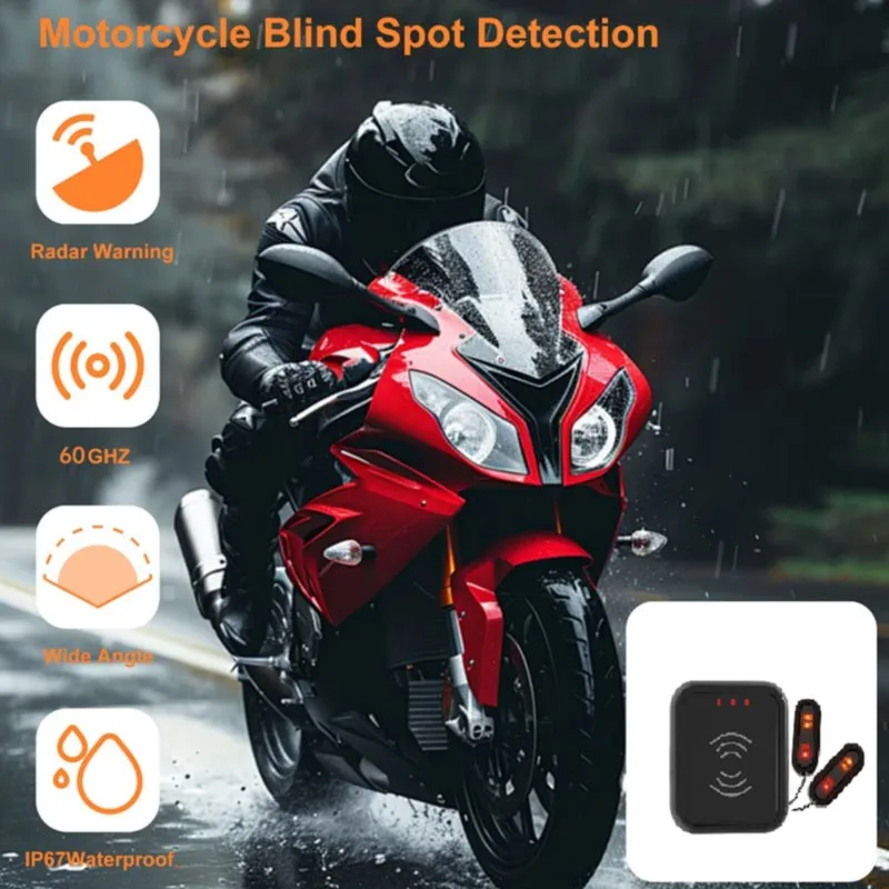 Super Sale Motorcycle 60GHz BSD Radar Safety Kit Blind Spot Monitor & Lane Change IP67 Waterproof Moto Warning System