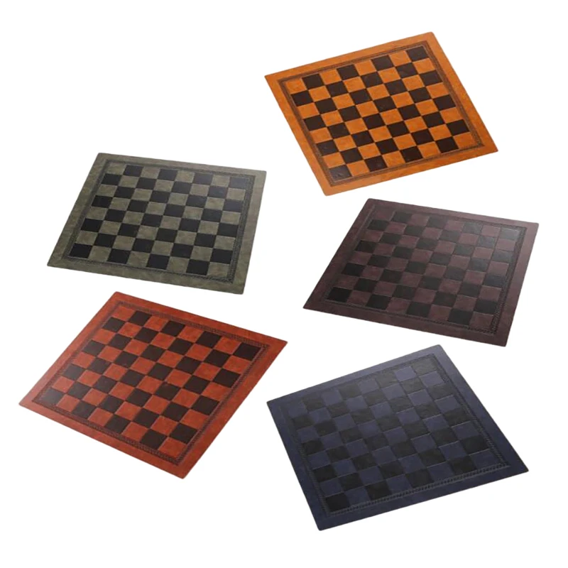 Portable PVC leather chess board mat, chess table mat, backgammon mat, children chess mat, heat insulation placemat, toy gift