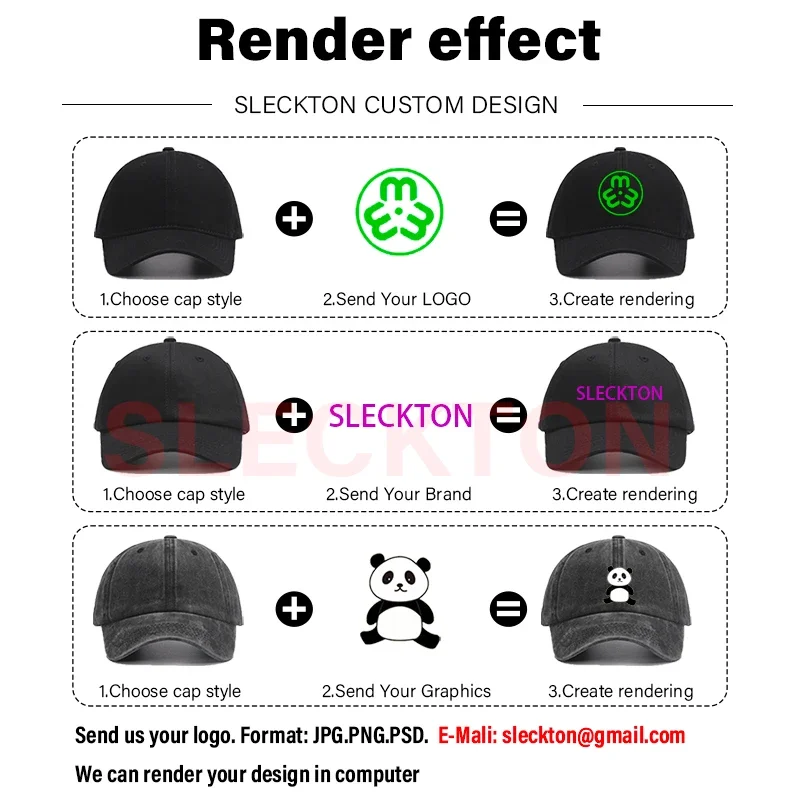 SLECKTON Custom Logo Retro Baseball Cap für Männer und Frauen DIY Design Brief Stickerei Hut Anpassen Kappe Grafik Druck Großhandel