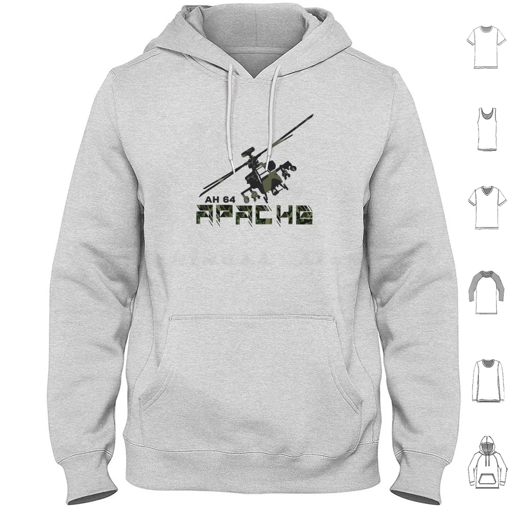 Apache Helicopter Hoodies Long Sleeve Ah 64 Apache Helicopter Apache Apache Helicopter Gunship Army Air Cav For