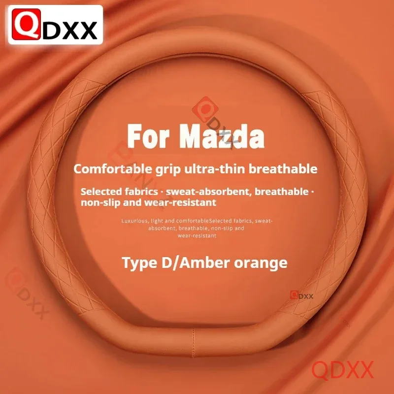Car Steering Wheel Cover PU Leather Anti Slip Universal Auto Decoration For Mazda 2 3 5 6 Atenza Axela CX30 CX4 CX5 CX8 CX30 CX9