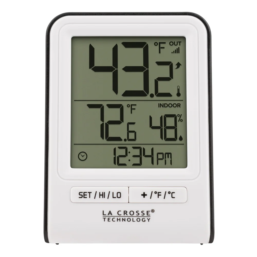 Wireless Weather Station Indoor Outdoor Temperature Monitor Humidity Sensor Long Range Transmission Time Display Battery