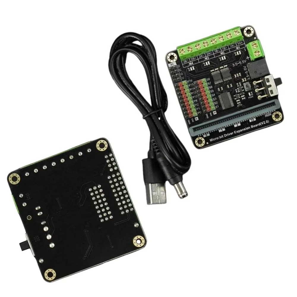 

Motor Driver Expansion Board 4-Way DC Motor 2-Way Stepper 8-Way Servo 9 GPIO HR8833 IIC Control DC3.5-5.5V with LED Indicator