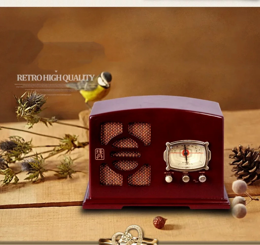 Altavoz de madera de escritorio de radio antiguo antiguo antiguo de radio vintage