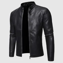 Men Faux Leather Jacket Motorcycle Men's Jackets Black Jaqueta De Couro Masculina Outwear Male Pu Leather Mens Coats Brand