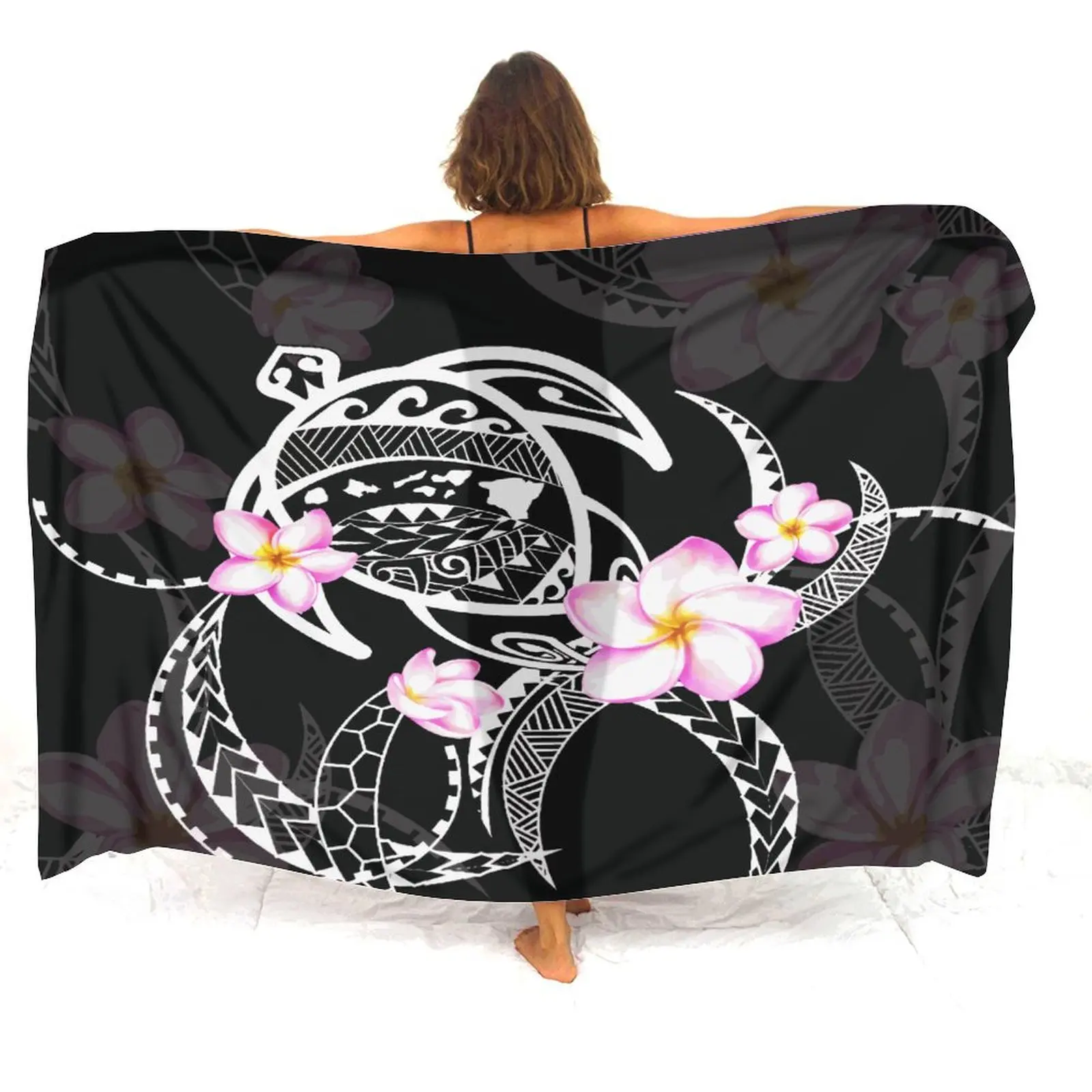 Polynesian Women'S Sarong Elegant Women'S Sarong Scarf Sarong Windproof Shawl Customizable Sarong
