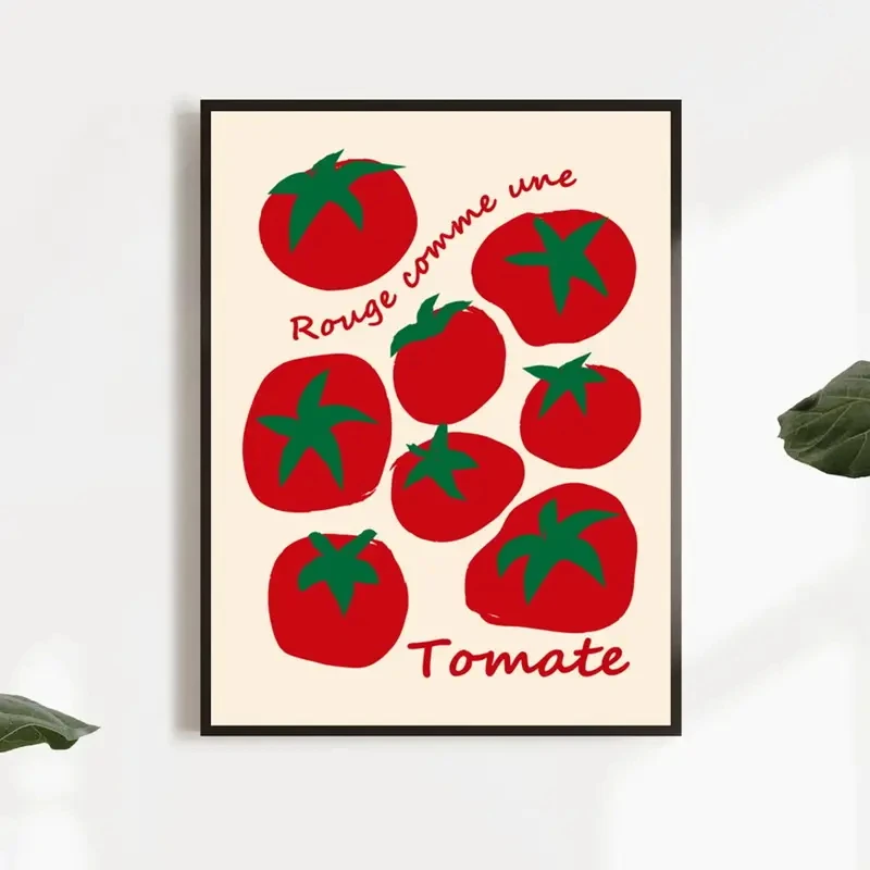 Modern Colorful Red Tomatoes Wall Art Prints Canvas Painting Poster Picture For Living Dining  Kitchen Room Home Decor