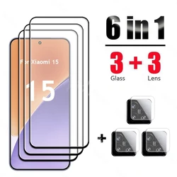 6 In 1 For Xiaomi 15 Glass Tempered Glass Xiaomi 15 Glass Full Cover Screen Camera Protector Xiaomi 15 Film