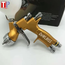 Tpaitlss Spray Gun G T Pro Painting Gun TE20/T110 1.3mm/1.8mm Nozzle Glod With Mixing Cup Water Based Air Spray Gun Airbrush