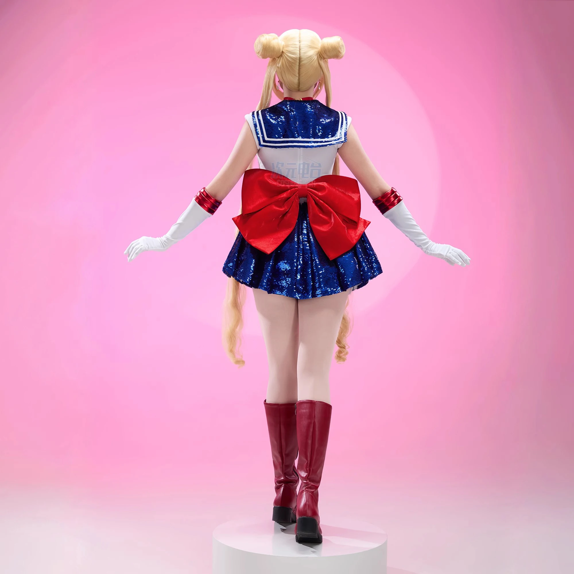 New Anime Tsukino Usagi Cosplay Costume Women Cute Sequin Dress Gloves Earrings Headwear Suit Halloween Carnival Party Clothes view 3