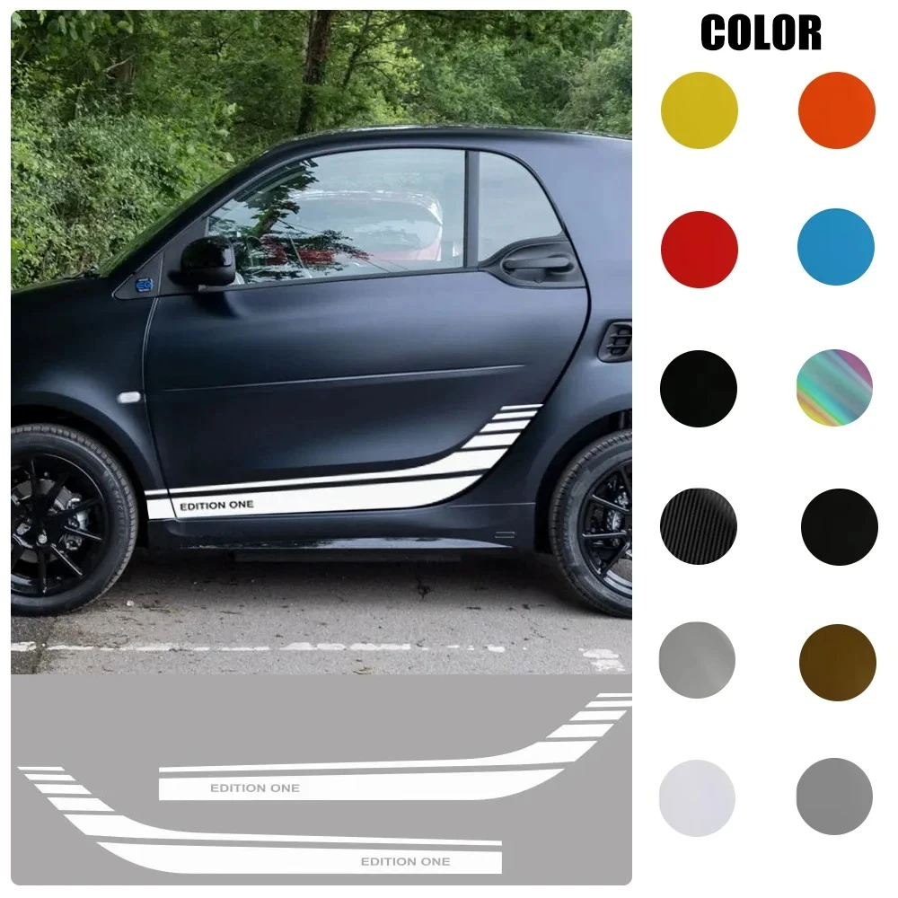 2 Stück Auto-Aufkleber, kreativ, Sport, Rennsport, Türseiten-Dekor, Vinyl-Aufkleber für Smart 451 453 Fortwo Forfour