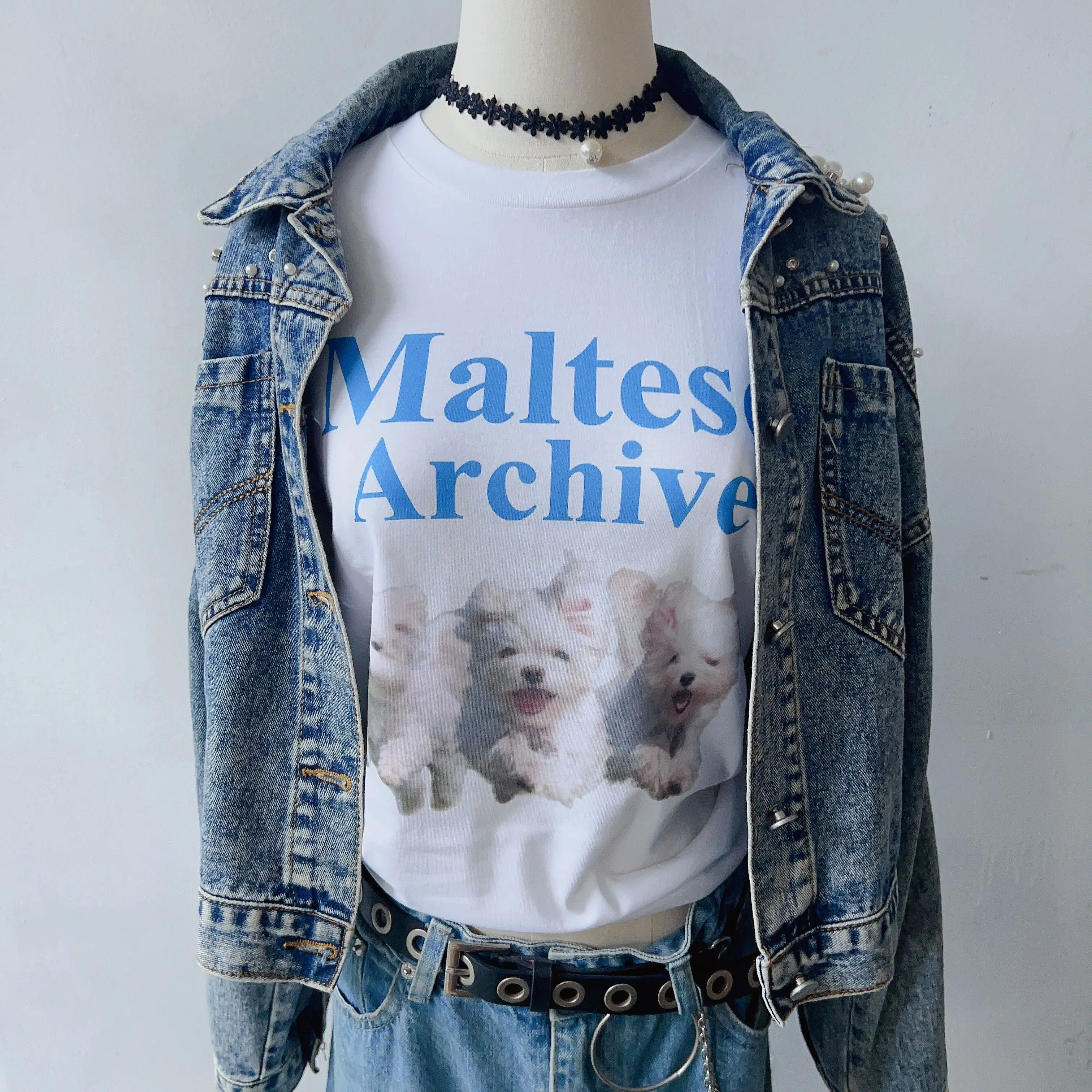 Maltess Archive Kitten Western Vintage Woman Tshirts  Boho Country Music T Shirt Bachelorette Party T-shirts Cute Aesthetic