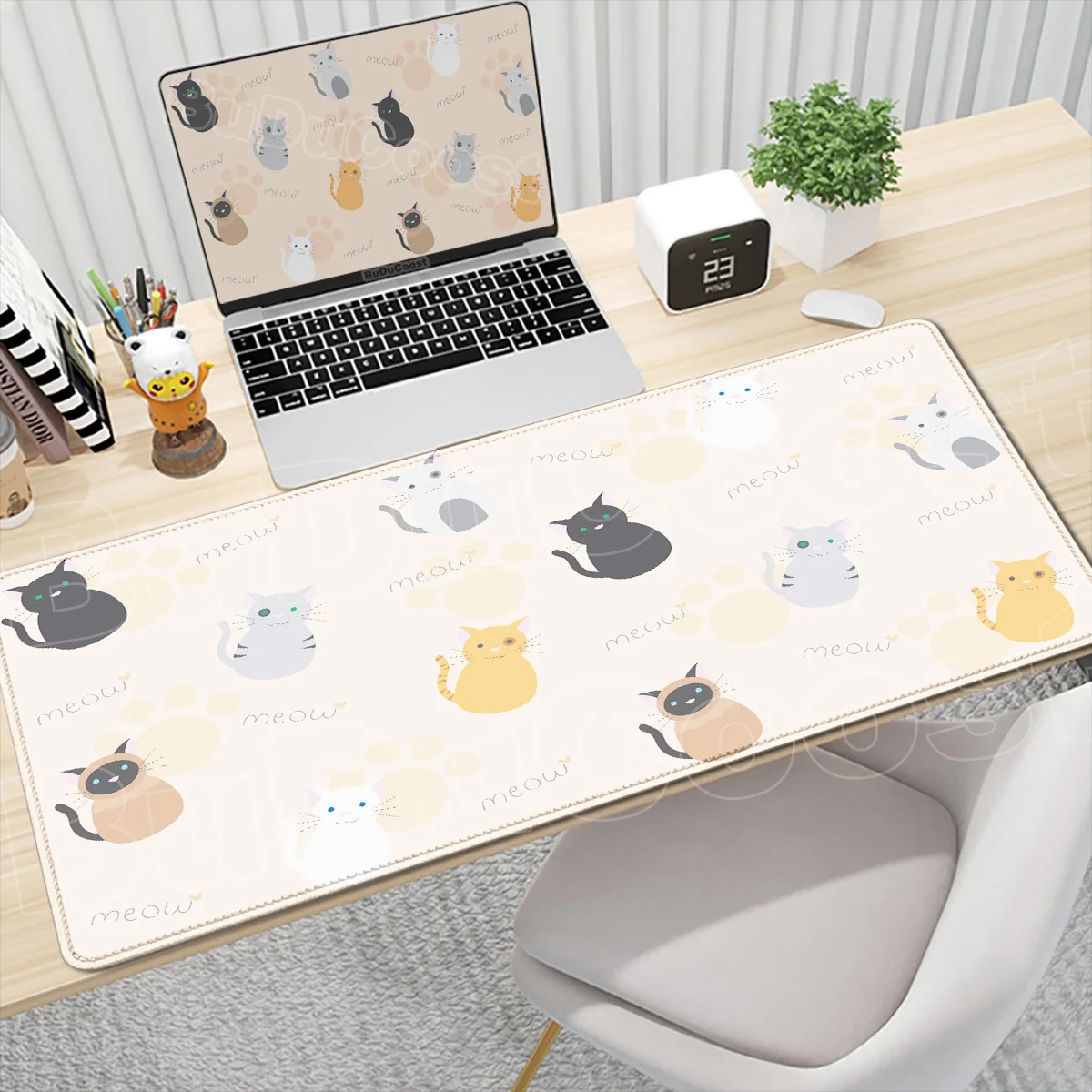 

Cute cat mouse pad Relaxing desktop mat Aesthetic Decoration Desk Pad Office accessories desk organizers and trays XXL Officepad