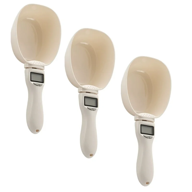 مقياس مغرفة قياس الطعام من ABZL، مقياس طعام مع آلة حاسبة غذائية، مقياس وزن ملعقة 800 جرام/1 جرام عالي مع شاشة LCD 3 قطع #4
