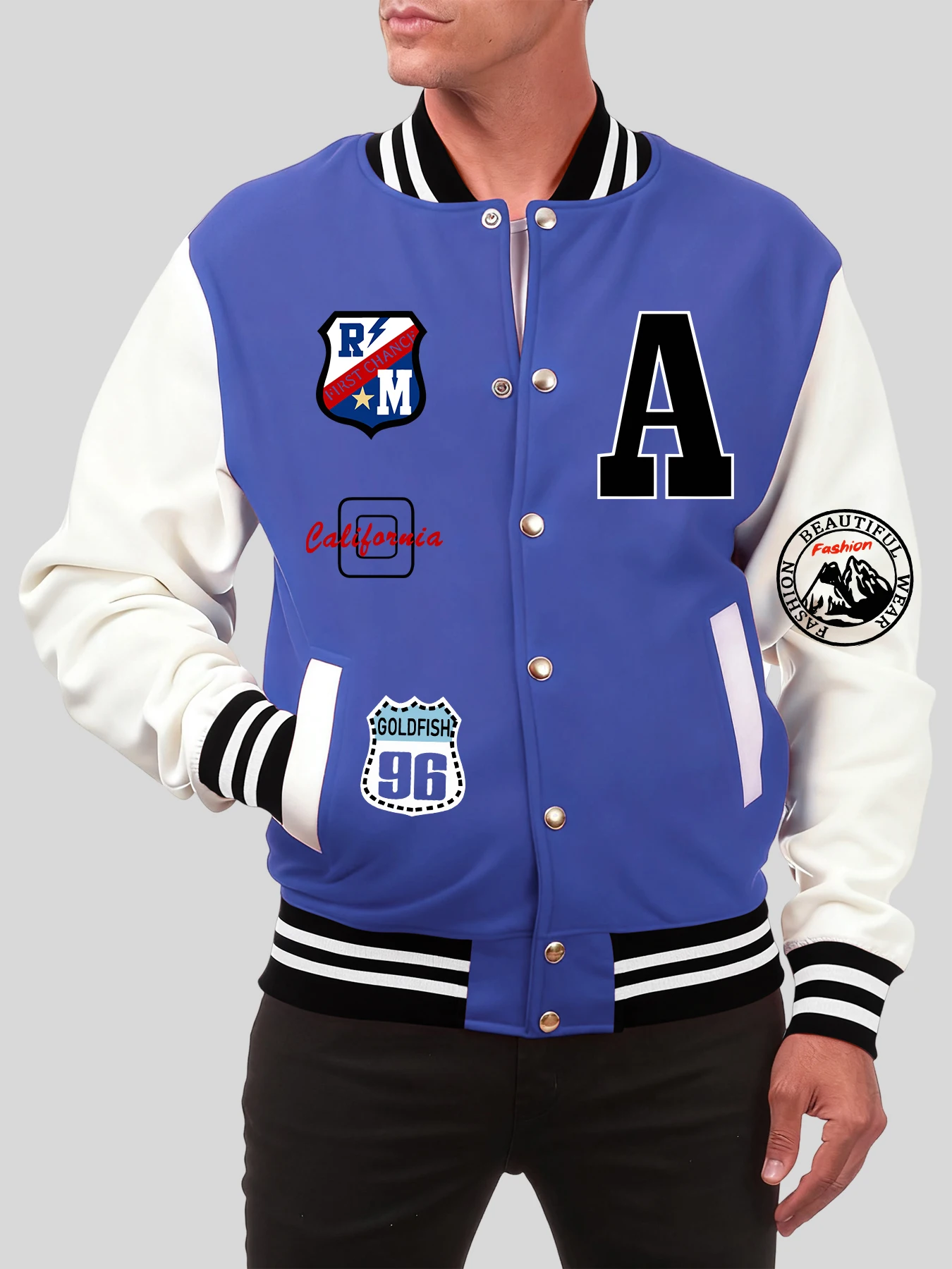 

Мужская куртка с принтом Roma First Change, винтажная свободная уличная одежда в стиле хип-хоп, карманная одежда, красочные мужские осенние повседневные куртки