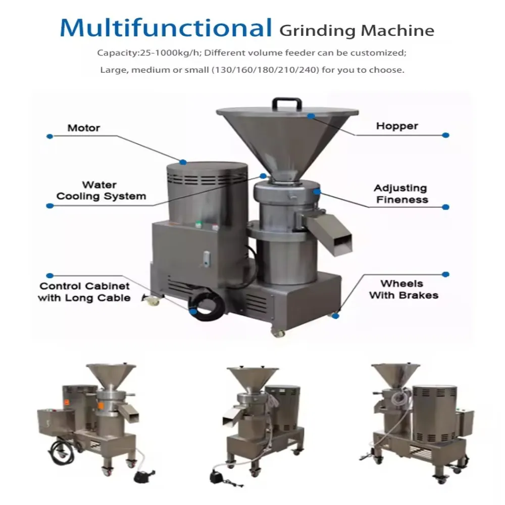 Máquina industrial de manteiga de amendoim e gergelim, linha de produção de pasta de gergelim em pó, fabricante comercial de manteiga de nozes