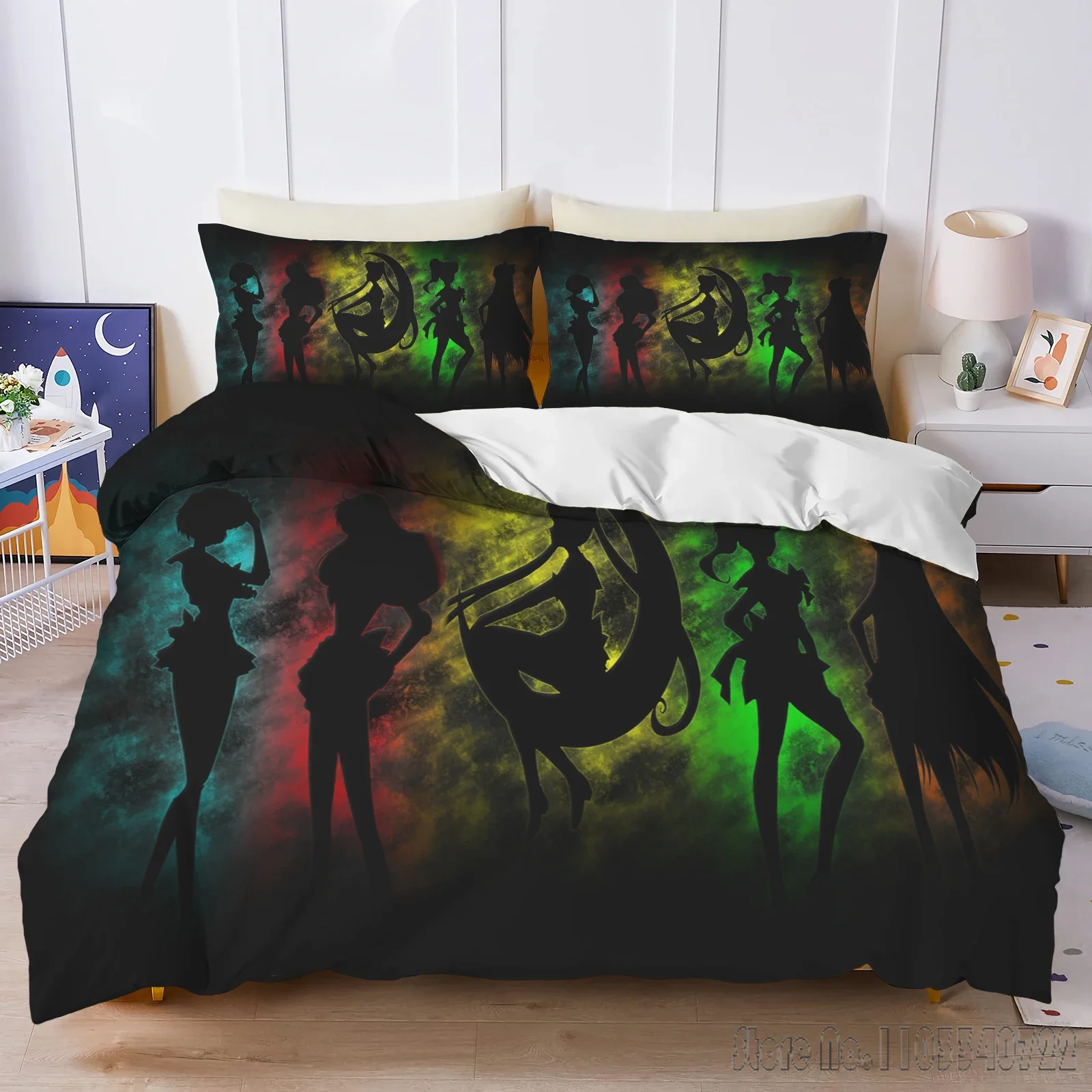 

Sailor Moon Anime Home Love Child Duvet Cover Set HD Comforter Cover Bedclothes for Kids Bedding Sets Bedroom Decor
