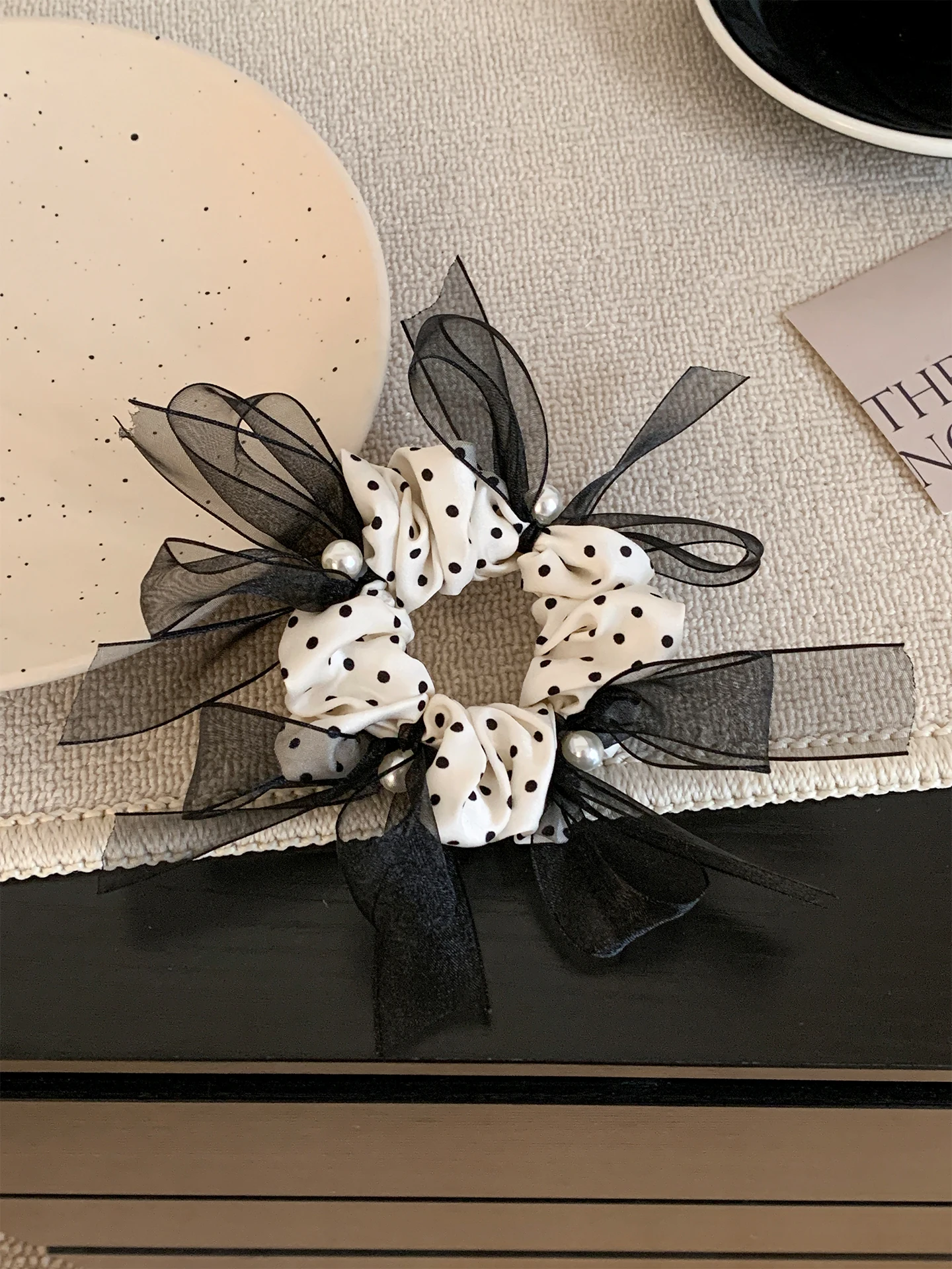 acorios-de-cabelo-fs-elasticos-de-cabelo-estilo-coreano-com-poas-preto-e-branco-perolas-e-laco-borboleta-e-tiara