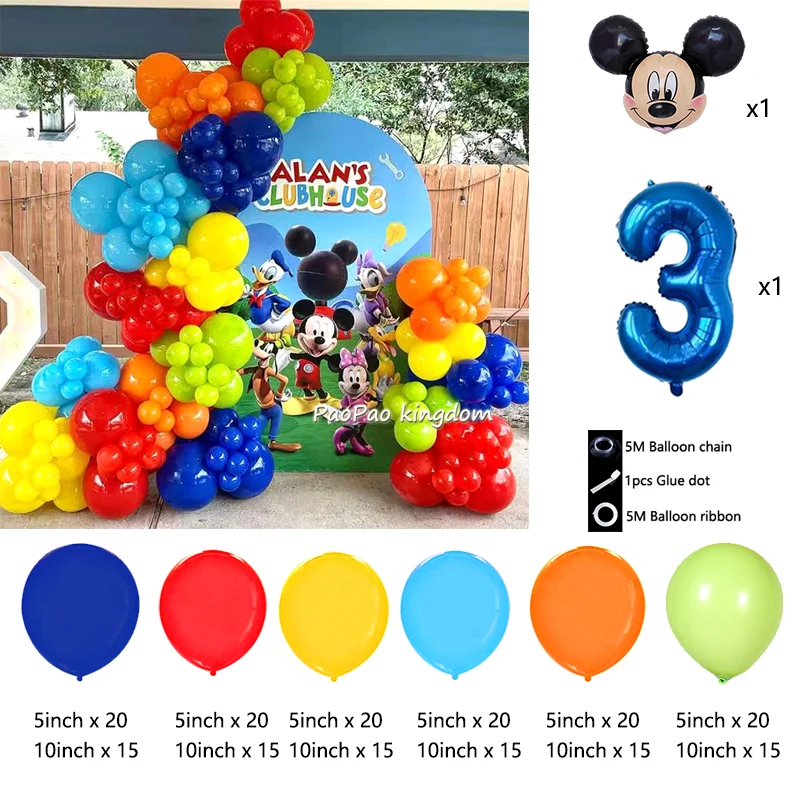 ميكي ميني ماوس بالونات جارلاند قوس عدة عيد ميلاد بالونات اللاتكس ديكور الحفلات Globos فتاة استحمام الطفل الهدايا الإمدادات #4