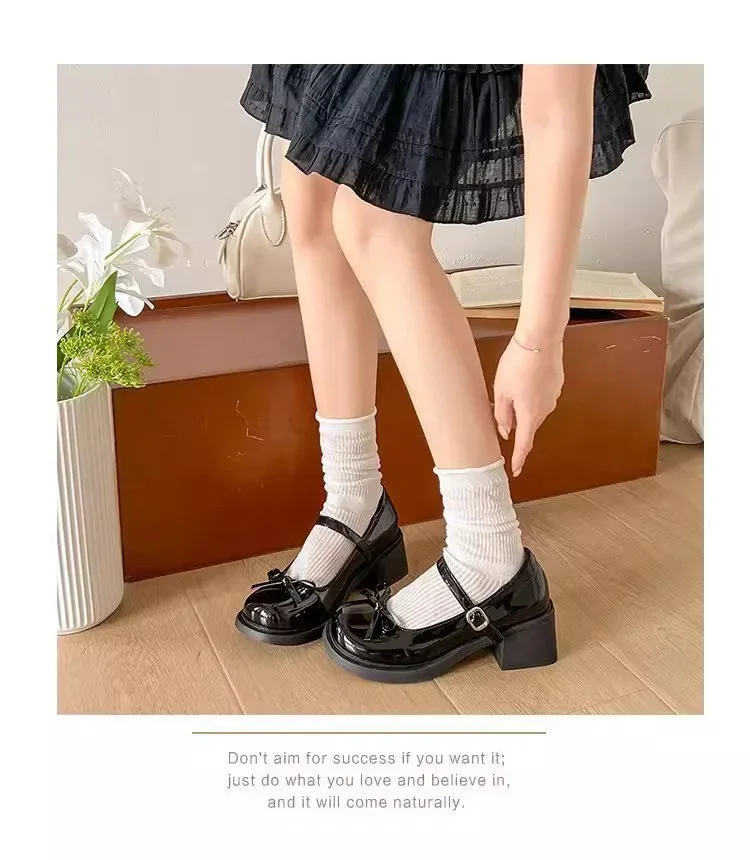 2026 Neue Plattform-Damenschuhe mit Dicker Hoher Sohle, Mary Jane Modell, Schlichte Outdoor-Pumps, Frühling-Herbst Damen-Lederschuhe – Detail 13