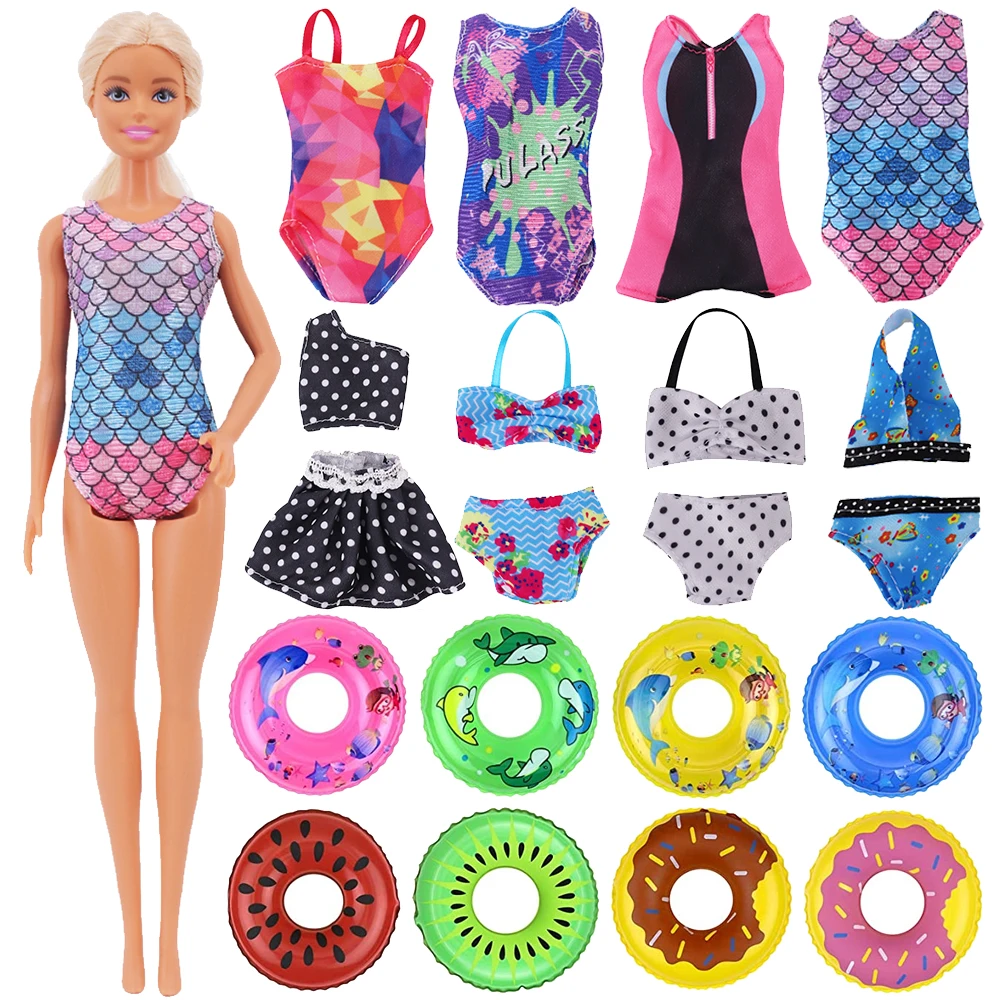 

Barbiees Doll Clothes Swimsuit Bikini Summer Beach Party Dress Swimming Ring For 11.8Inch BJD Dolls,30cm Blyth Dolls Girl Toys