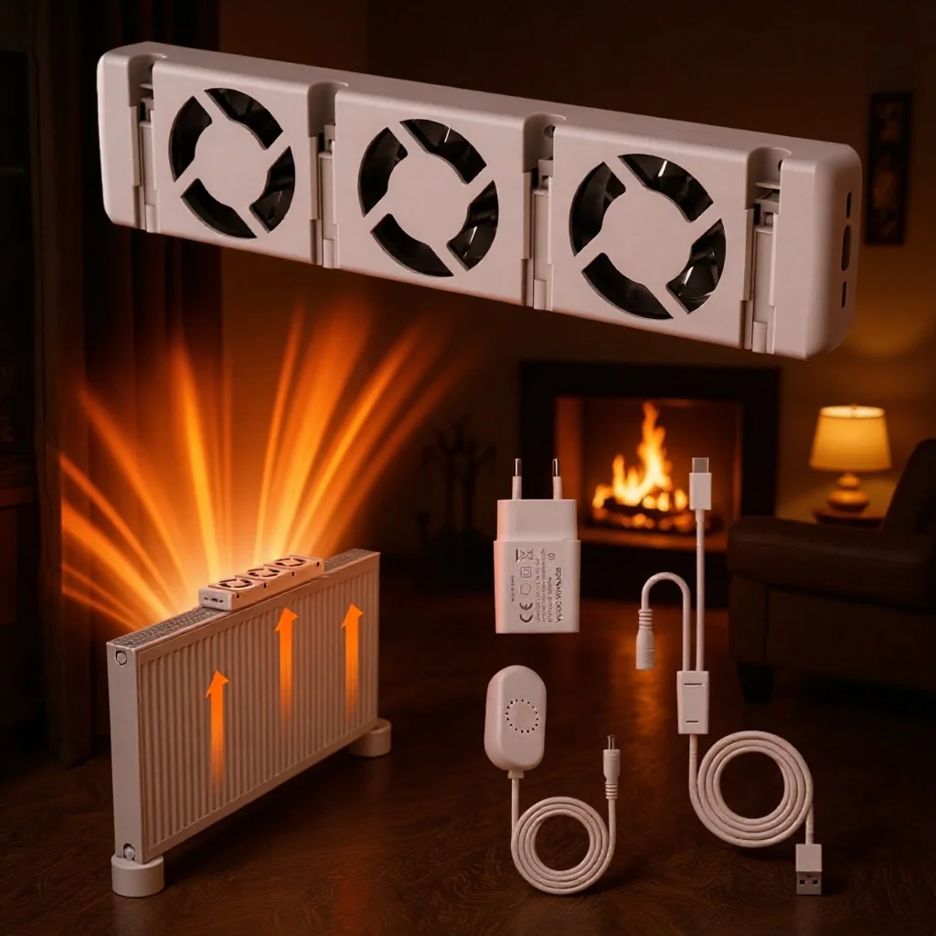 5V Magnetic Radiator Fan Heat Circulation Accelerator Smart Thermostat Cooling
