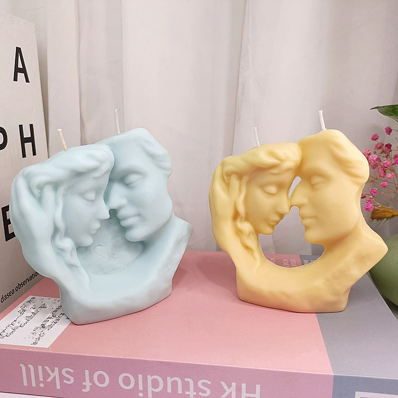 Lover Side Face Candle Mold Couple Man and Woman Silicone Mould  Wax Molds Table Decoration  Handmade Valentine\'s Day Gift