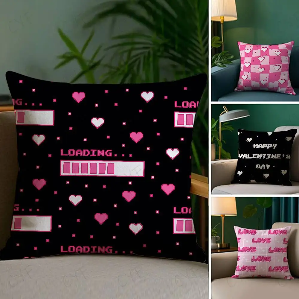 

Anime Valentine's Day stickers Pillow Case Custom Printed Brushed Fleece Pillow, Baby Skin-Touch, Eco-Friendly Dye-Sublimation C