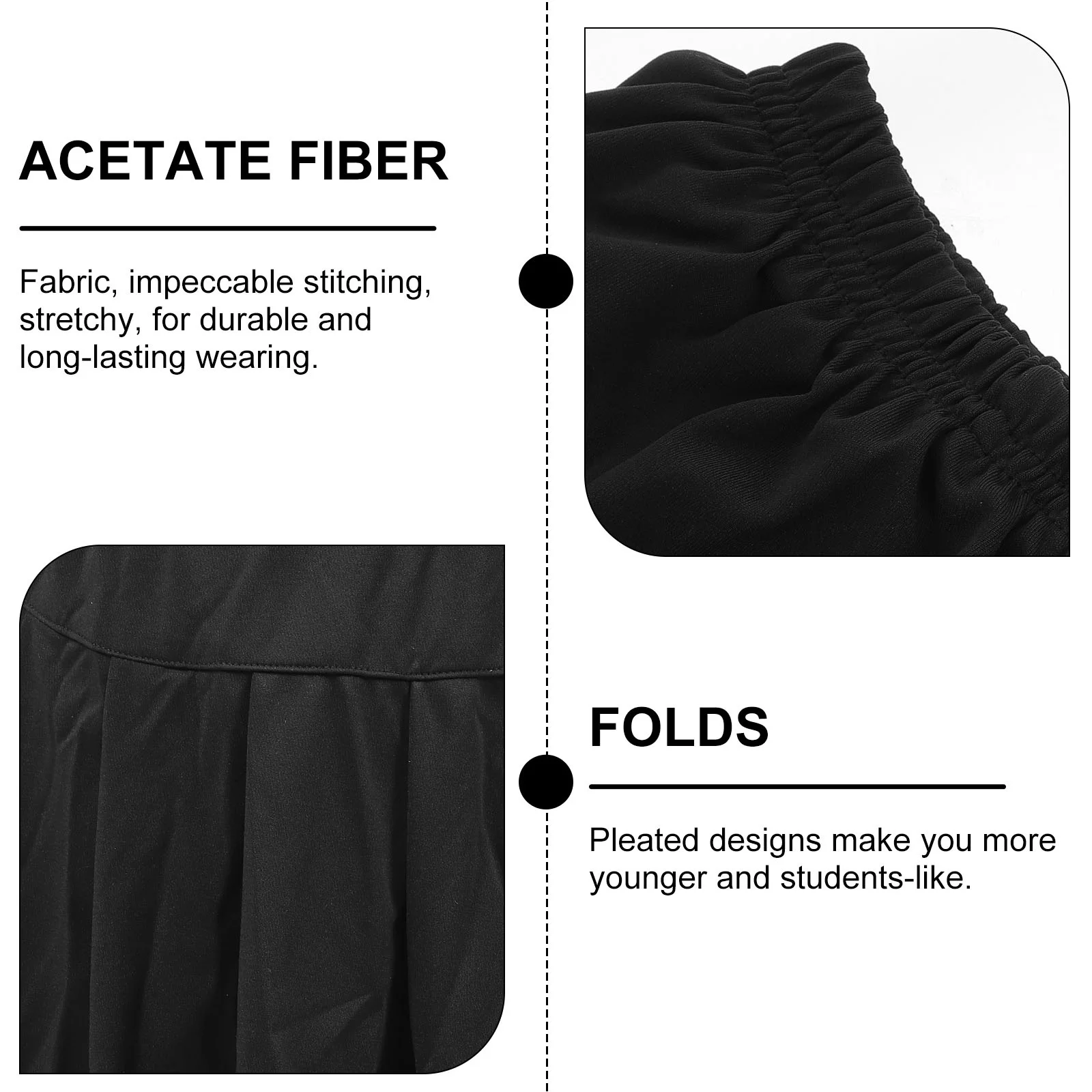 

Girls Tennis Skorts Sports Pleated Black High Waist Skirt Size Stretchy Gym Fitness Shorts for Running Yoga