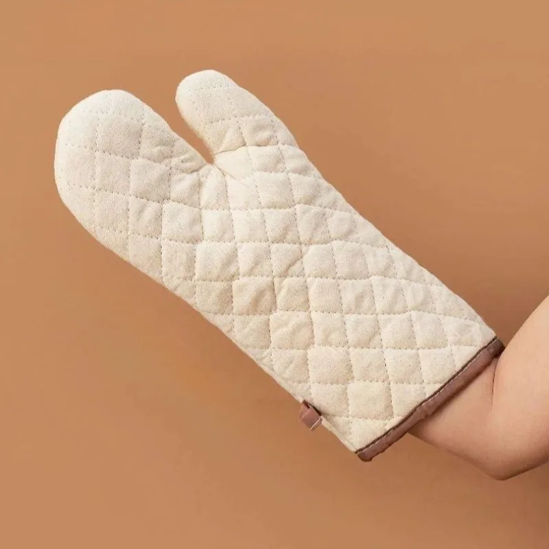 

Heat Resistant Oven Mitts Microwave Safe Non Slip Thickened Baking Insulation Protective Gear Cotton Mitts Anti Steam Scald